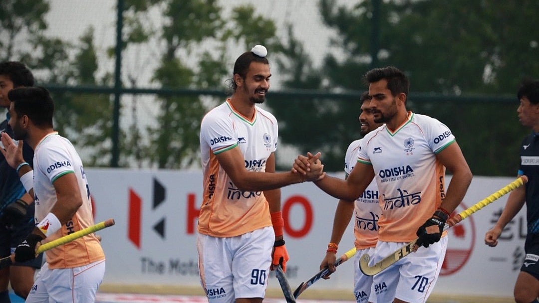 India national hockey team players in the Asian Champions Trophy 2024. - Photo: X | Hockey India